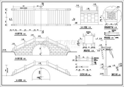 【设计施工图纸】某园林设计常用景观桥园林CAD设计施工图纸_土木在线